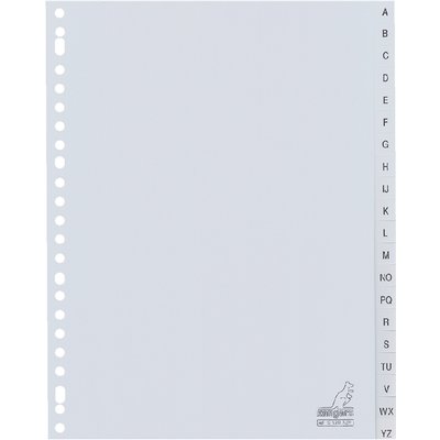 Intercalaire Kangaro G420AZM A4 23 perforations 20 onglets A-Z PP gris