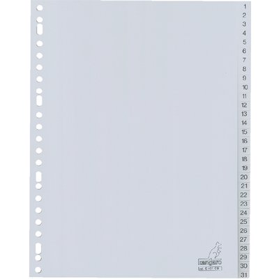 Intercalaire Kangaro G431CM A4 23 perforations numéro 1-31 PP gris