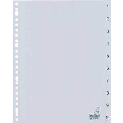 Intercalaire Kangaro G410CM 23 perforations numéro 1-10 PP gris