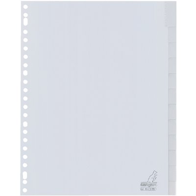 Intercalaire Kangaro G412FM A4 23 perforations 12 onglets + fenêtre PP gris