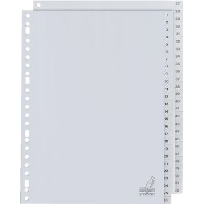 Intercalaire Kangaro G452CM A4 23 perforations numéro 1-52 PP gris