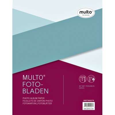 Feuilles photo Multo A4 23 anneaux + couverture blanc 20 feuilles