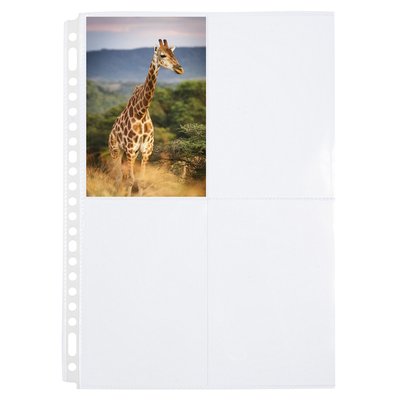 Pochette photo Multo A4 23 perf 4 compartiments 10x15cm PP transparant 10 pièces