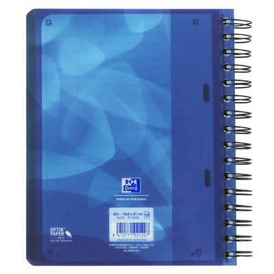 Cahier Projet Oxford School A5+ ligné 6 perf 240 pages bleu