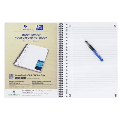 Bloc de cours Oxford A4+ ligné 23 perf 160 pages noir