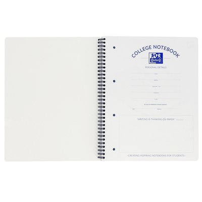 Bloc de cours Oxford A4+ carreau 5mm 4 perf 180 pages 80g noir