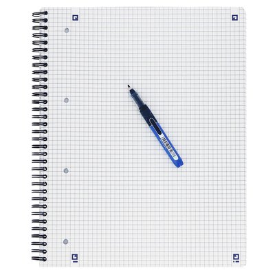 Bloc de cours Oxford A4+ carreau 5mm 4 perf 180 pages 80g noir