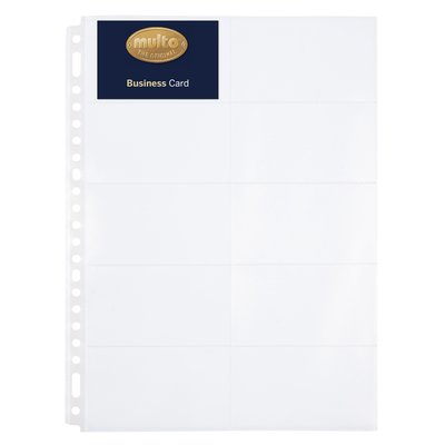 Pochette Multo 23 perforations PP pour cartes de visite 10 pièces