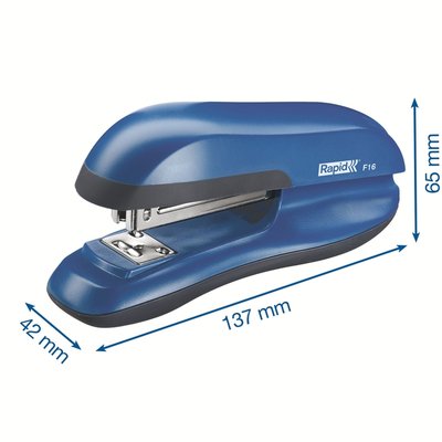 Agrafeuse Rapid Fashion F16 demi-bande 20 feuilles bleu