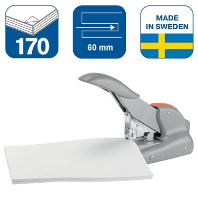 Agrafeuse Rapid Supreme Duax Heavy Duty 170 feuilles argent/orange