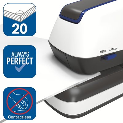 Agrafeuse électrique Rapid Optima 20 20 feuilles argent/noir