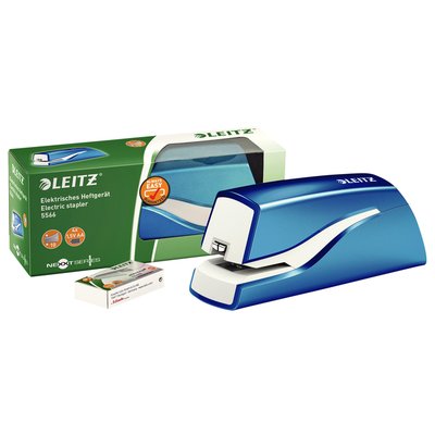 Agrafeuse électrique Leitz NeXXt 5566 WOW 10 feuilles E1 bleu