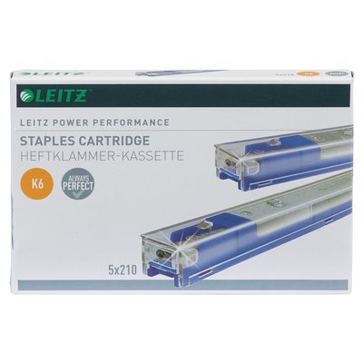 Agrafes Leitz cassette K6 26/6 zingué 5x 210 pièces