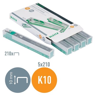 Agrafes Leitz cassette K10 26/10 zingué 1050 pièces