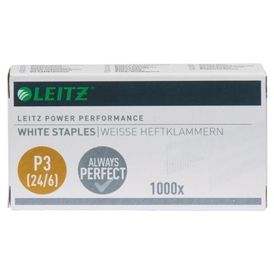 Agrafes Leitz 24/6 blanc 1000 pièces