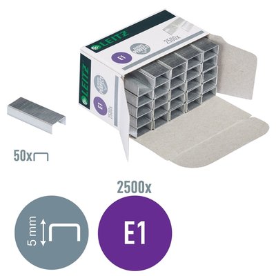 Agrafes Leitz E1 zingué 2500 pièces