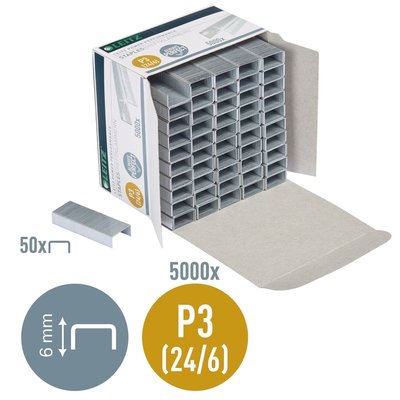 Agrafes Leitz P3 24/6 galvanisé 5000 pièces
