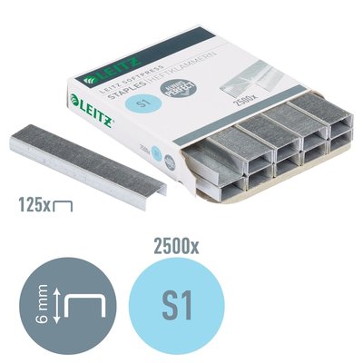 Agrafe Leitz S1 Softpress galvanisé 2500 pièces