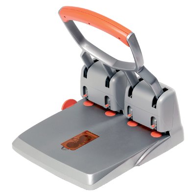Perforator Rapid Supreme HDC150/4 heavy duty 4-gaats 150 vel zilver/oranje