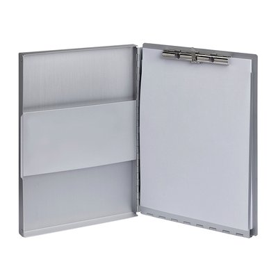 Porte-bloc avec coffret MAULassist A4 ouverture latérale aluminium