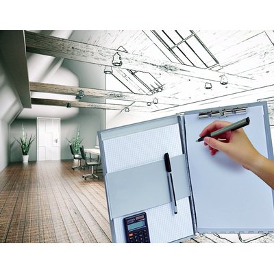 Porte-bloc avec coffret MAULassist A4 ouverture latérale aluminium