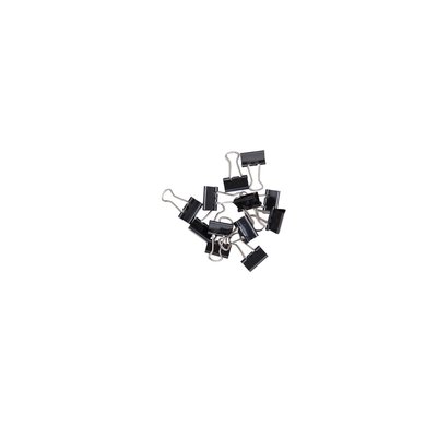 Papierklem MAUL 213 foldback 16mm zwart 12 stuks