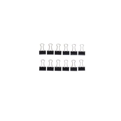 Papierklem MAUL 213 foldback 16mm zwart 12 stuks