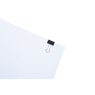 Pince à papier MAUL 213 Foldback 19mm noir 12 pièces