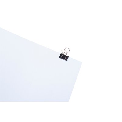 Pince à papier MAUL 213 Foldback 19mm noir 12 pièces