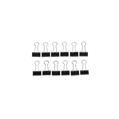 Pince à papier MAUL 213 Foldback 19mm noir 12 pièces
