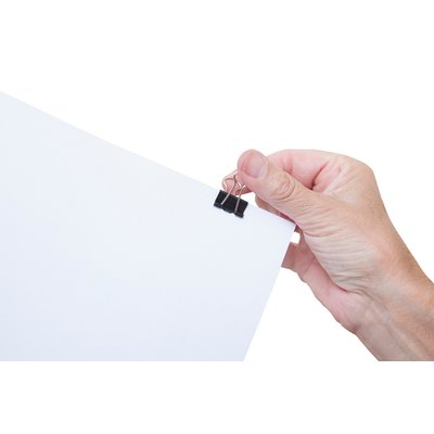 Pince à papier MAUL 213 Foldback 19mm noir 12 pièces