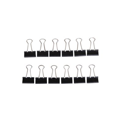Papierklem MAUL 213 Foldback 25mm zwart 12 stuks