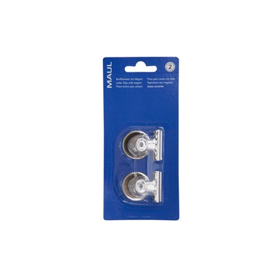 Pince à papier MAUL avec aimant 30mm argent 2 pièces