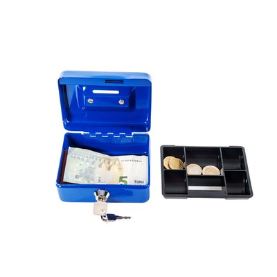 Coffret caisse MAUL avec fente tirelire 125x95x60mm bleu