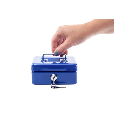 Coffret caisse MAUL avec fente tirelire 125x95x60mm bleu