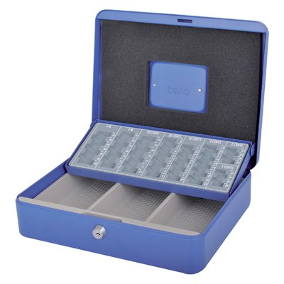 Coffret caisse Pavo avec monnayeur 300x240x90mm bleu
