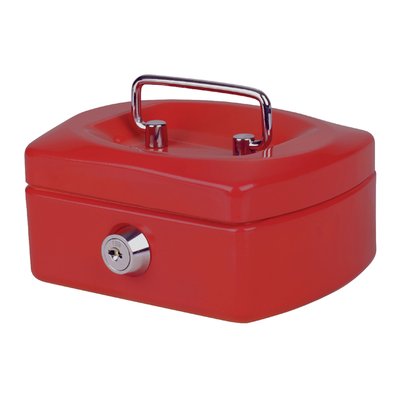 Geldkist Pavo met muntgleuf 125x95x60mm rood