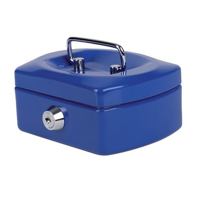 Geldkist Pavo met muntgleuf 125x95x60mm blauw