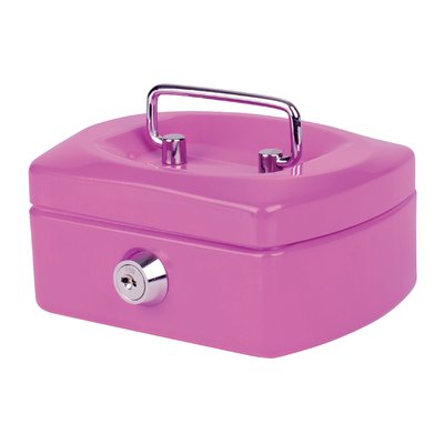 Geldkist Pavo met muntgleuf 125x95x60mm roze