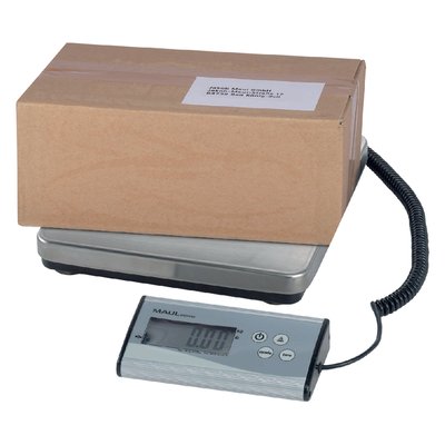 Pakketweger MAUL Cargo 50kg metalen plateau 27x27cm + 9V batterij zilver