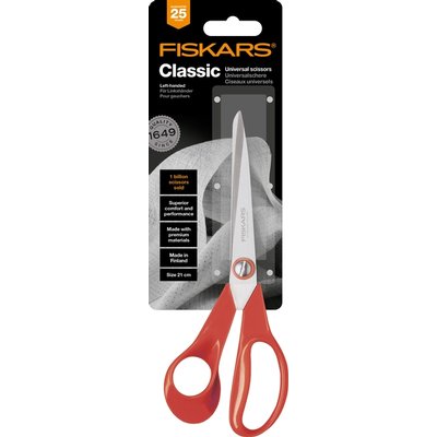 Schaar Fiskars Classic universeel 21cm links rood