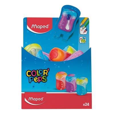 Puntenslijper Maped Color'Peps 2gaats display á 24 stuks assorti