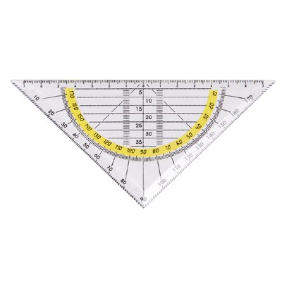 Geodriehoek Quantore 140mm transparant
