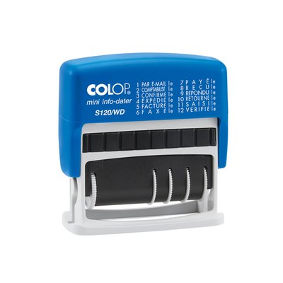 Cachet à Formules+Date Colop S120 Mini-Info dateur 4mm FR