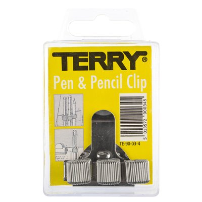 Clip Terry pour 3 stylos/crayons argent