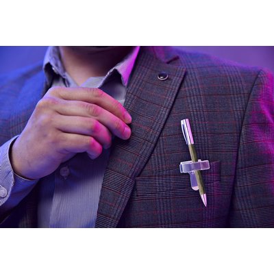 Clip Terry pour 3 stylos/crayons argent