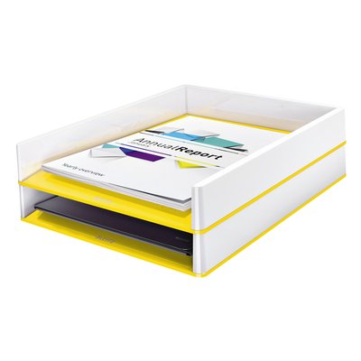 Corbeille à courrier Leitz WOW A4 blanc/jaune