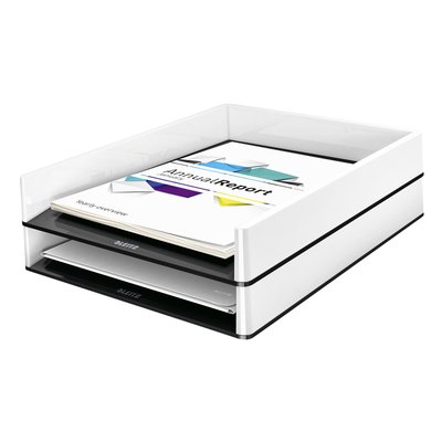 Corbeille à courrier Leitz WOW A4 blanc/noir