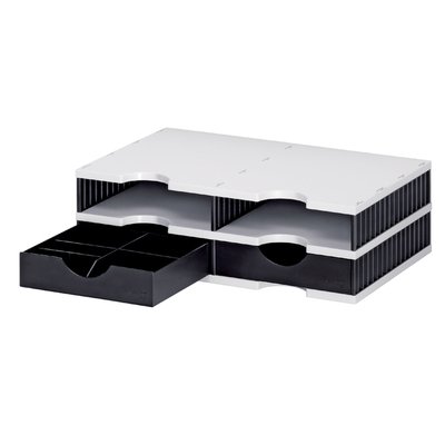 Module de classement Styrodoc A4 4 casiers noir/gris
