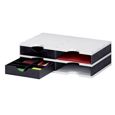 Module de classement Styrodoc A4 4 casiers noir/gris
